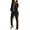 Black Leopard, variant on Womens 2 Piece Outfit Cold Shoulder Zipper up Long Sleeve Jacket and Pants Set Joggers Tracksuits