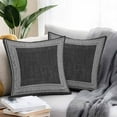 thumbnail image 2 of Black Abstract Art Outdoor Waterproof Pillow Covers 18x18 Pack of 2 Vintage Linen Greek Key Geometric Decorative Outdoor Pillow Covers Square Cushion Cases for Patio Furniture Pergola Couch, 2 of 4