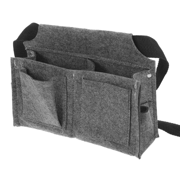 Milisten Nail Waist Pouch Utility Belt Durable Grey Felt Cloth Large Capacity Storage