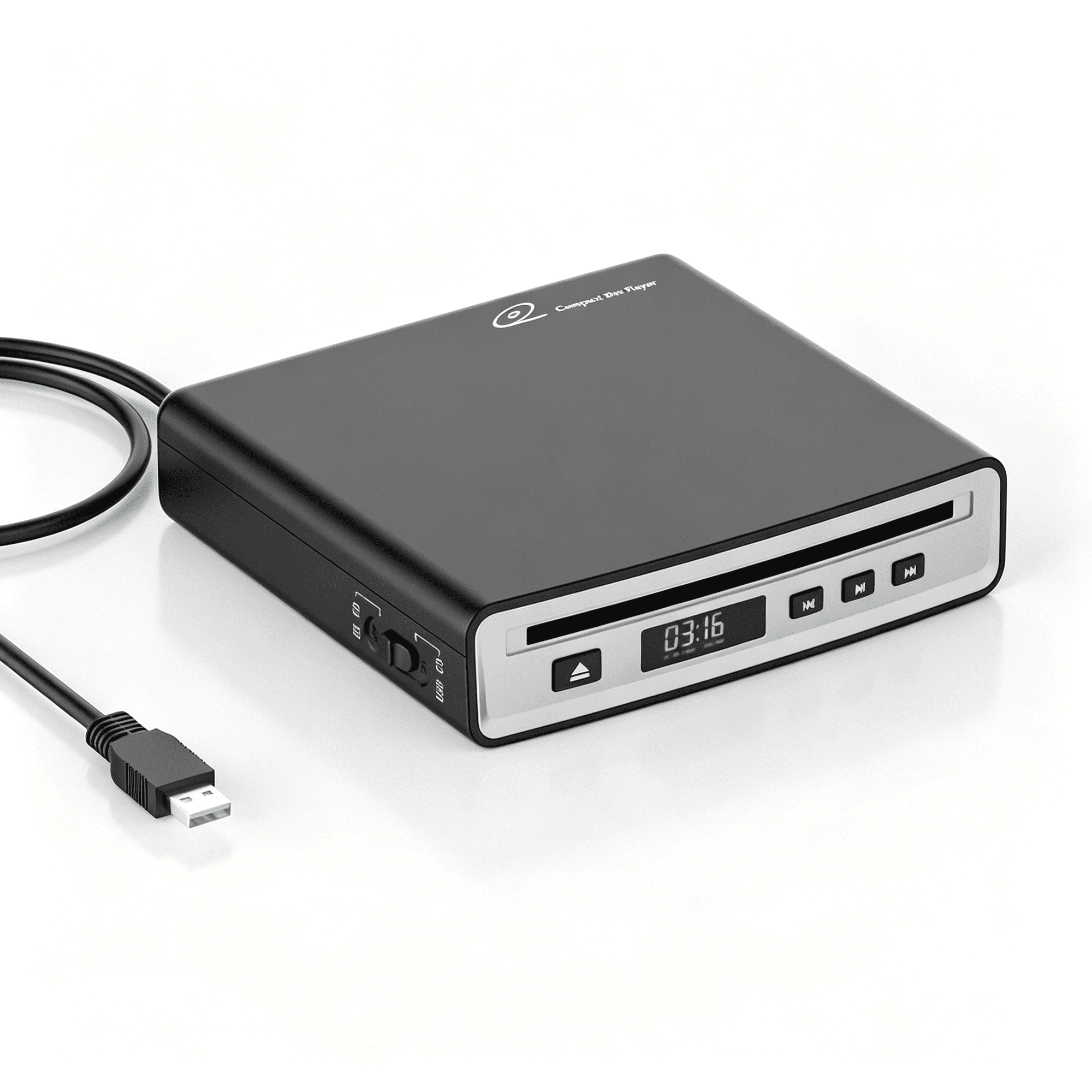 GJX CD Player for Car, External Portable Car CD Player with Bluetooth and USB, Plug & Play, that Plugs into Laptop Desktop TV Computer for Android 4.4 and Above Navigation
