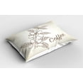 thumbnail image 2 of Ambesonne Coffee Pillow Sham 2 Pack, Sketch Style Coffee, 26"x20", Pale Tan Cocoa, 2 of 3