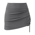 thumbnail image 4 of RUTAYY Women's Shorts Solid Color High Waisted Workout Skirt Layer Built In Chafe Yoga Running Athletic Bottom Comfortable Fashion Beach Shorts, 4 of 5