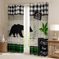 thumbnail image 2 of Homewish Rustic Bear Print Curtains Pack of 2 (42x84 Each) for Boys, Jungle Hunting Animal Curtains Blackout, Retro Western Plaid Bedroom Curtains, Curtains and Drapes Home Decor, 2 of 6