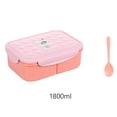 thumbnail image 4 of Toystoory Fiambrera Congelador portátil Contenedor de alimentos Hogar Oficina Estudiantes Trabajador Mantenimiento fresco Refrigerador Vajilla con cuchara Mostrada 1800ml Naranja Toystoory HA065626-04B, 4 of 6