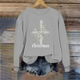 thumbnail image 4 of Christmas Sweatshirt for Women Cross Graphic Pullover Long Sleeve Holiday Casual Top Faith Christian Xmas Outfit, 4 of 5