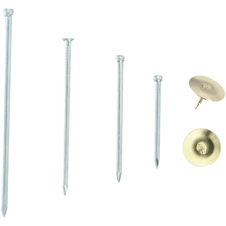 0.5' Galv Nail - Bulldog Hardware 17 gauge x 1-1/2 in. Nail, Tack, & Brad Value Kit (200-Pack)