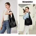 thumbnail image 4 of Montana West Slouchy Hobo Bags for Women Soft Designer Shoulder Purses Ladies Top Handle Handbag, Black, 4 of 7