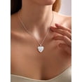 thumbnail image 4 of U7 Silver Flower Grain Pendant Heart Locket Necklace for Women Daughter Mother's Day Valentine Personalized Memorial Gift Custom Love Heart Necklaces, 4 of 9