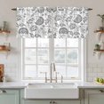 thumbnail image 2 of Boho Grey Floral Tier Curtains, Vintage Farmhouse Paisley Plant Leaf Light Filtering Kitchen Curtains, 2Pcs Rod Pocket Half Window Treatments Panels for Sink Cafe Cabinet Camper 27.5x24 Inches, 2 of 9