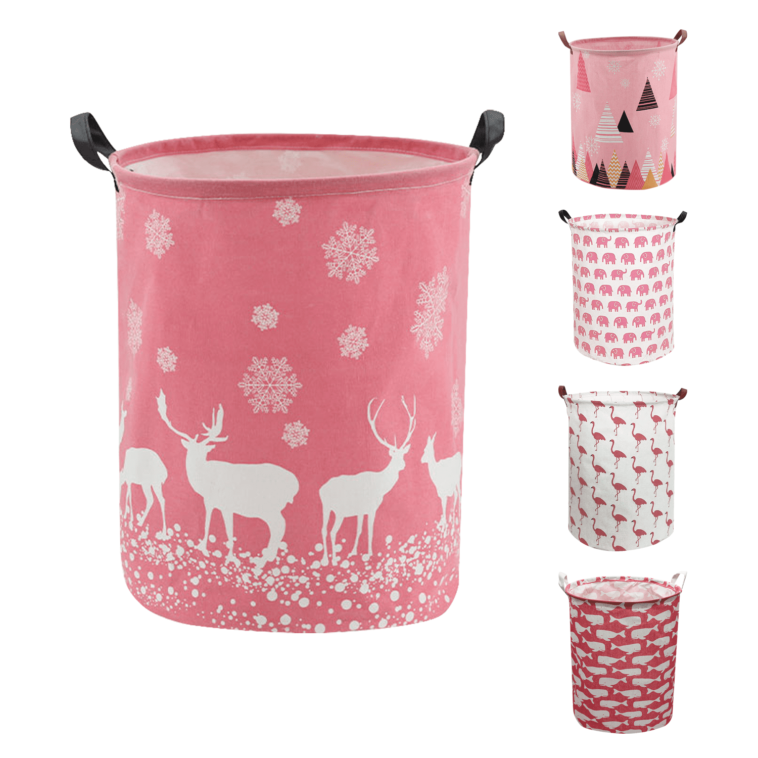 Laundry Hamper Basket Pink Elephant Bin Nursery Decor Girl Storage Organizer New 