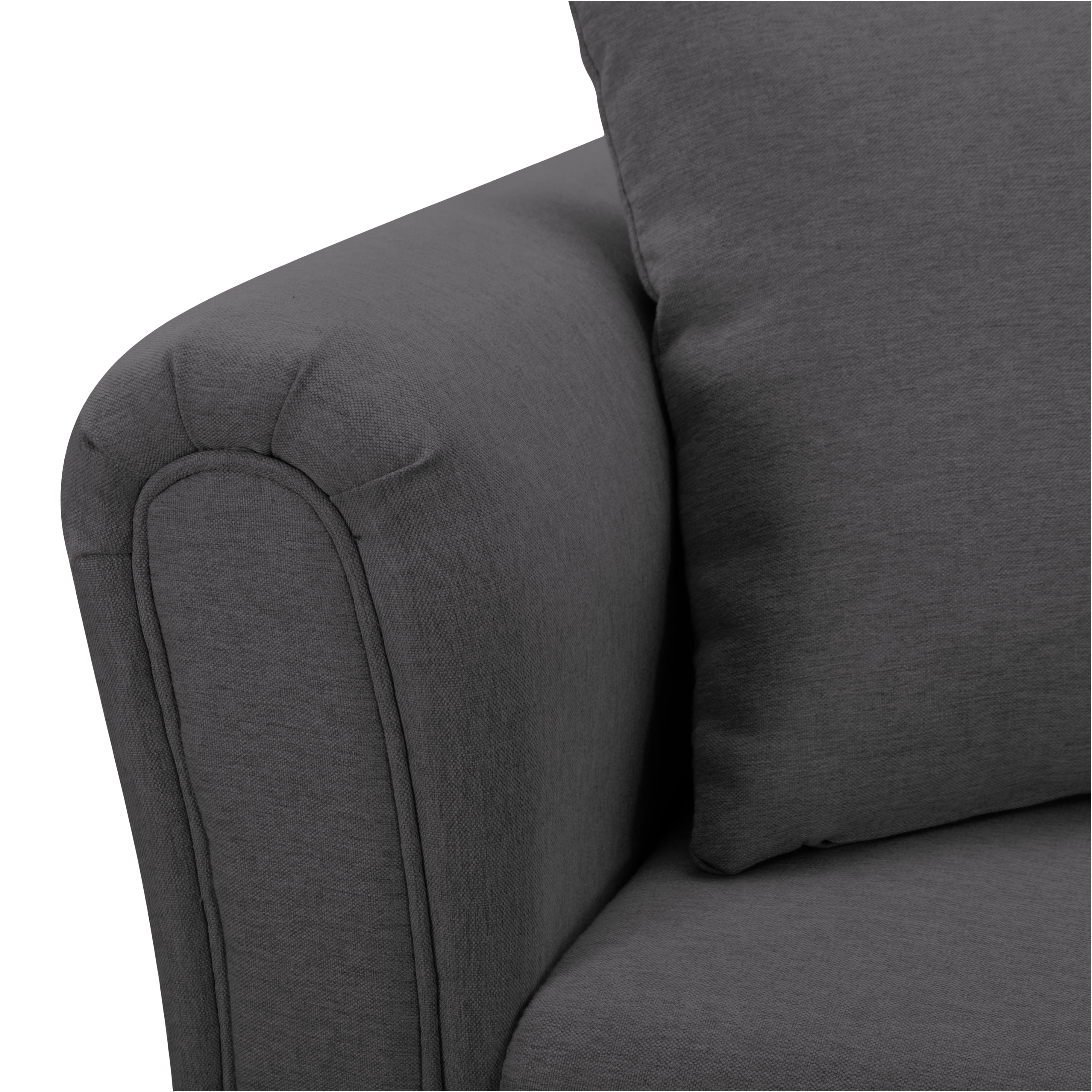 BSHTI 81.5" Modern 3-Seater Sofa with Removable Cushions & Tapered Wood Legs, Minimalist Linen Fabric Couch for Living Room(Dark Gray)