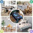 thumbnail image 4 of Black Blue Butterfly Pattern Rectangle Tablecloth 60"x84",Waterproof Polyester Rectangle Table Cloth, Wipeable Spillproof Polyester Tablecloth for Dining, Camping, Indoor and Outdoor, 4 of 5