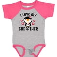 thumbnail image 3 of Inktastic I Love My Godfather with Cute Penguin and Hearts Girls Baby Bodysuit, 3 of 5