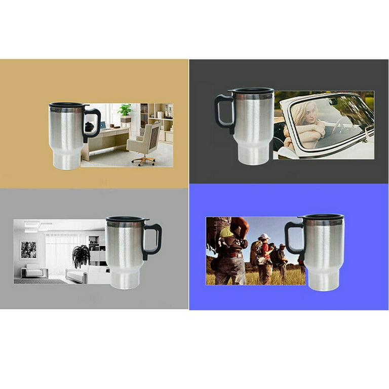 450ml Electric Car Cup Travel Heating Cup Coffee Mug Heater Insulated Plug  K4E6