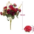 thumbnail image 2 of 63 Heads Rose Artificial Flowers Bouquet 3 Bundles Fake Flowers for Cemetery Decorations Silk Flowers Fake Rose Home Decor Wedding Bouquet Faux Flower Summer Decor(Purple), 2 of 5