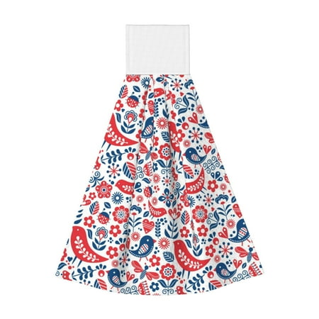 

Wukai Birds Flowers Print Kitchen Towels Quick Dry Washcloths Coral Velvet Dishtowels Multipurpose Reusable Cloths Soft Tea Absorbent Cleaning Cloths