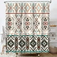 thumbnail image 3 of Aztec Shower Curtain, Southwest Tribes Aztec Bathroom Decor Vintage Geometric Boho Western Bathroom curtain Waterproof Fabric 69x70inch, 3 of 4