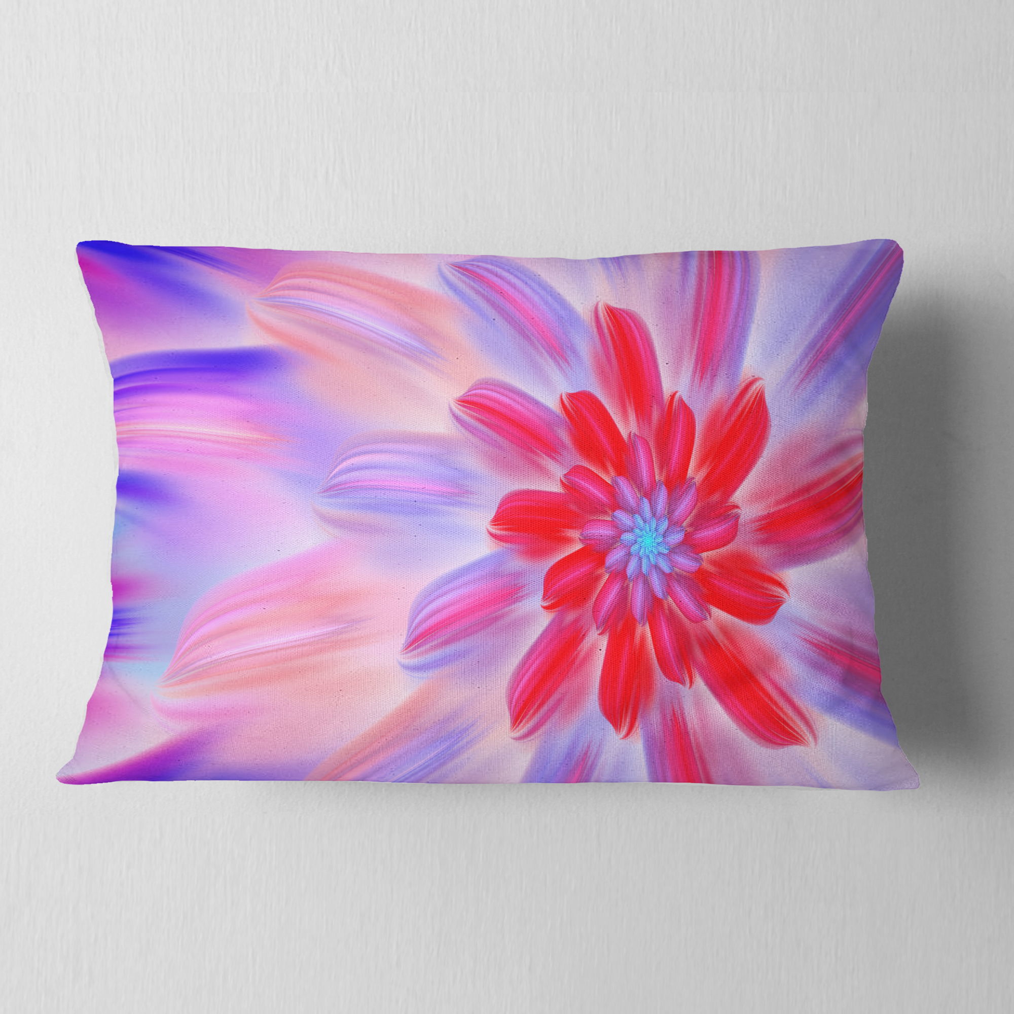Designart Dance of Fractal Pink Petals - Abstract Throw Pillow - 12x20