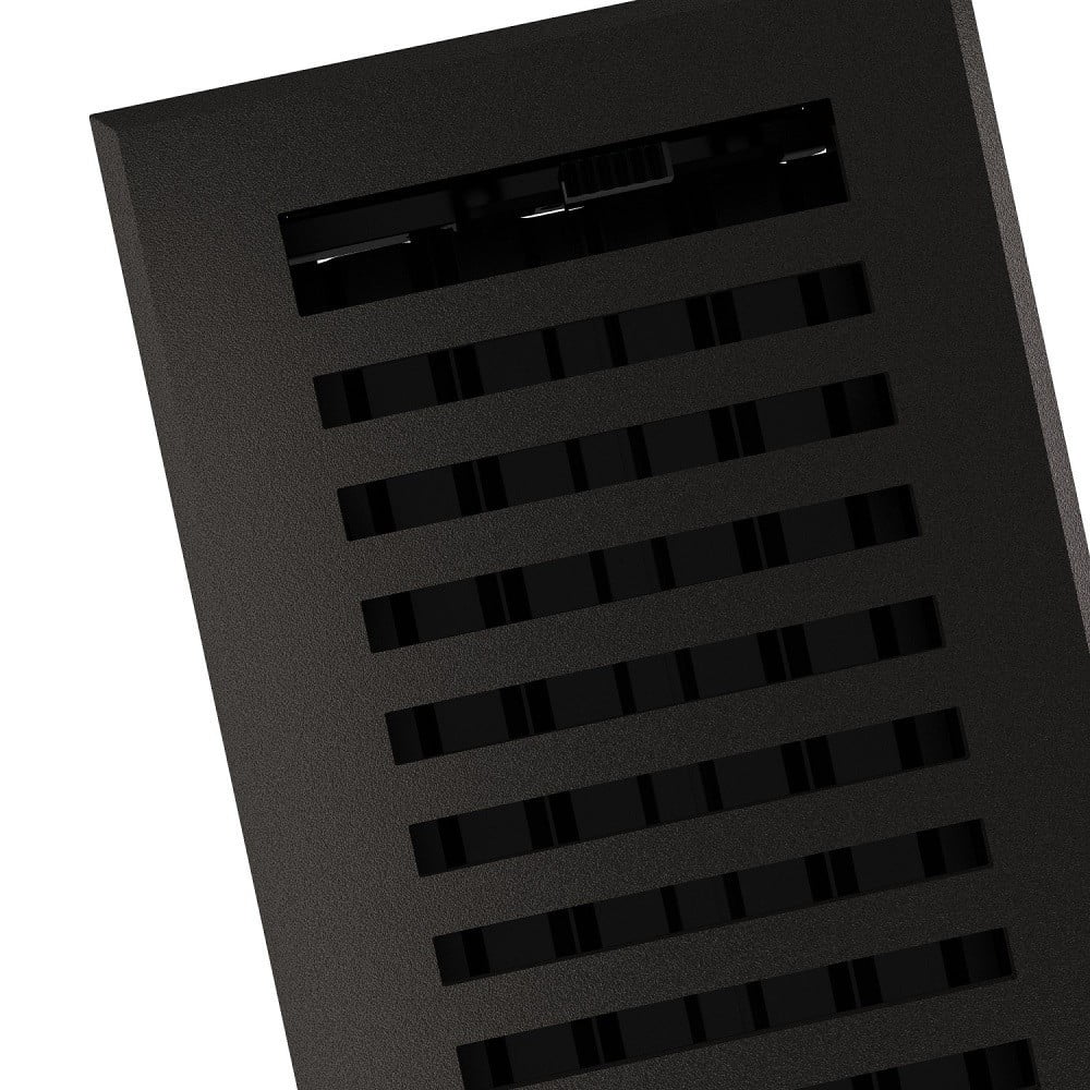 Imperial RG3478 Cast Iron Montezuma Design Louvered Floor Register - 4inch x 12inch Duct Opening
