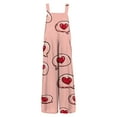 thumbnail image 5 of Kixjoy Jumpsuit for Women Plus Size Fashion Linen Jumpsuit Valentines Adjustable Strap Loose Fit Pants Casual Holiday Womens Overalls with Pockets, Watermelon Red S, 5 of 5
