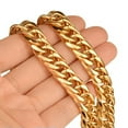 thumbnail image 6 of QQTDFG Men's Cuban Chain Necklace Gold Color 316L Stainless Steel Link Chains Jewerly-24 inch necklace-13mm width, 6 of 9