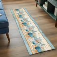 thumbnail image 4 of Vintage Coastal Runner Rugs 2x6 ft Summer Nautical Coral Starfish Shell Blue Washable Hallway Rugs Non-Slip Floor Mats Absorbent Carpet Bedside Runners for Bedroom Kitchen Bathroom Laundry Room, 4 of 9