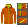 thumbnail image 3 of Little Donkey Andy Men's Lightweight Hooded Softshell Jacket for Running Travel Hiking, Windproof, Water Repellent Orange Size L, 3 of 7