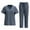 Gray, variant on LYMAYTER Multi-pocket Design Medical Uniform for Women Solid Color V-Neck Outfit Set Elasticity Routine Nurse Uniform for S-2XL
