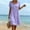 Purple, variant on QUNYINEY Blue Summer Dresses for Women 2026 Plus Size Cotton Linen Midi Short Sleeve A Line Dress Casual Loose Fit Square Neck Pleated Dresses
