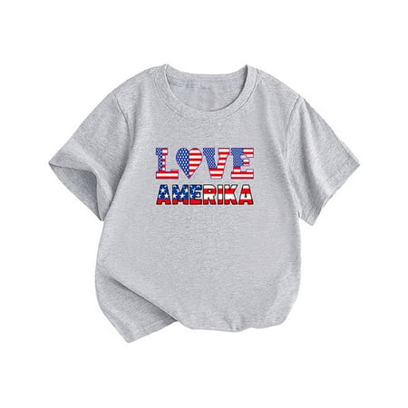

Unisex Infant Baby Independence Day T-Shirts Round Neck Print Blouse Summer Casual Fashion Short Sleeve Tops