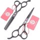 thumbnail image 1 of Juego de tijeras profesionales para cortar el cabello para zurdos de 6 pulgadas, tijeras de barbero de acero japonés negras., 1 of 4