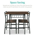 thumbnail image 4 of Best Choice Products 3-Piece Modern Dining Set, Square Table & Chairs Set w/ Steel Frame, Storage Rack - Dark Brown/Black, 4 of 8