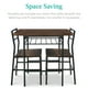thumbnail image 4 of Best Choice Products 3-Piece Modern Dining Set, Square Table & Chairs Set w/ Steel Frame, Storage Rack - Dark Brown/Black, 4 of 8