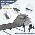 thumbnail image 2 of MRUAKA Outdoor Folding Chaise Lounge Chair, Heavy-Duty Portable Sun Lounger with 4 Adjustable Positions & Removable Pillow, Patio Beach Chair for Backyard, Poolside, Camping,Dark Grey, 2 of 9