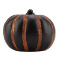 thumbnail image 1 of Calabaza decorativa con patrón de tiras de PVC para Halloween, otoño, adorno de decoración de mesa (negro), 1 of 8
