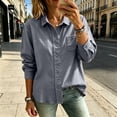 thumbnail image 6 of cocolona Button Down Blouses for Women Solid Color Long Sleeve Collared Shirts Basic Dressy Casual Fall Tops, 6 of 6