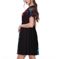 thumbnail image 2 of Balery Neon Psychedelic Giraffe Vestidos sueltos de manga corta para mujer, vestidos de verano 2025, vestidos casuales de corte A con vuelo., 2 of 6