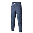 thumbnail image 3 of Lmueinov Cargo Pants for Men Elastic Drawstring Waist Lightweight Casual Jogger Pants with Pockets Outdoor Long Trousers for Jogging Hiking, 3 of 8