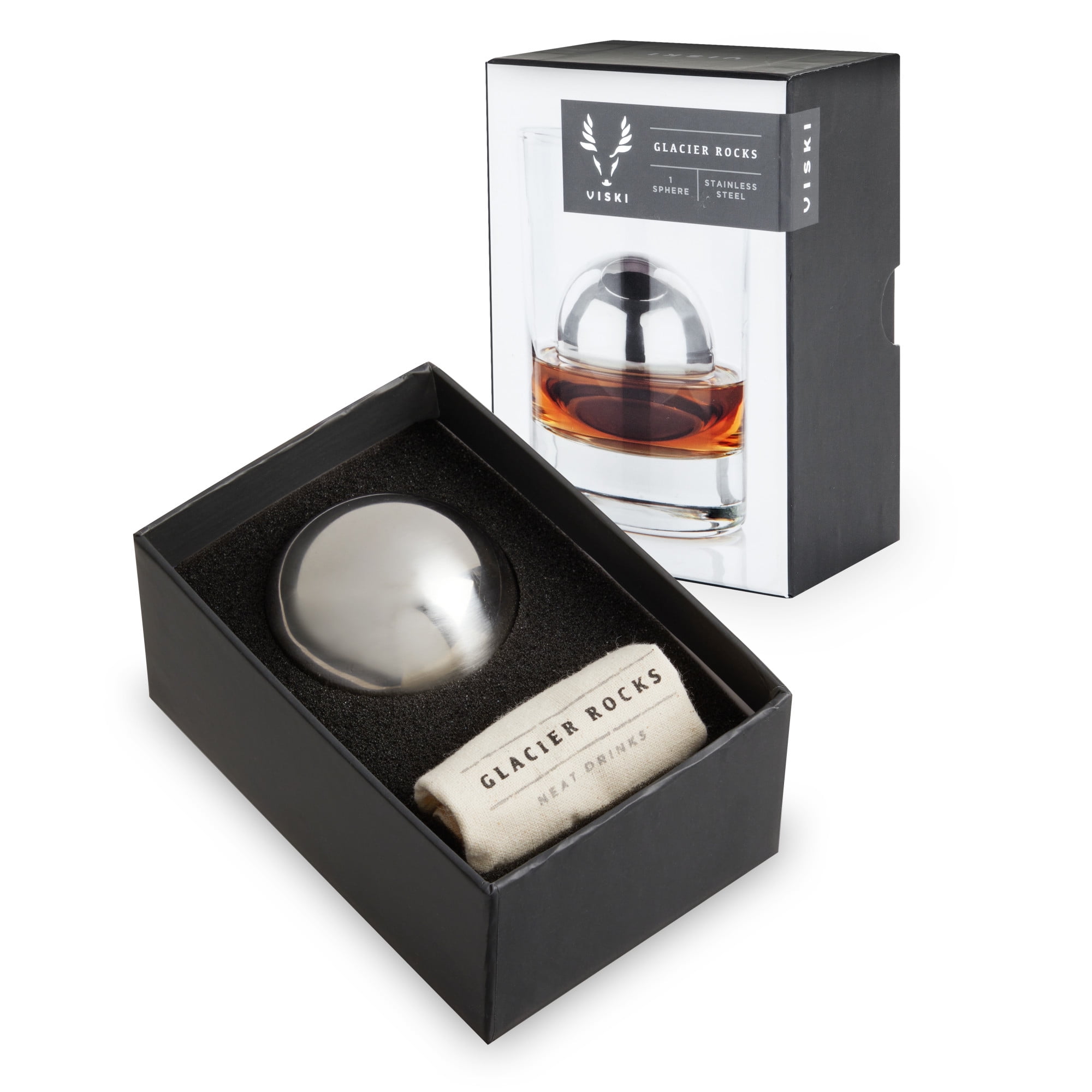 Viski Glacier Rocks Stainless Steel Sphere Stainless Steel Whiskey