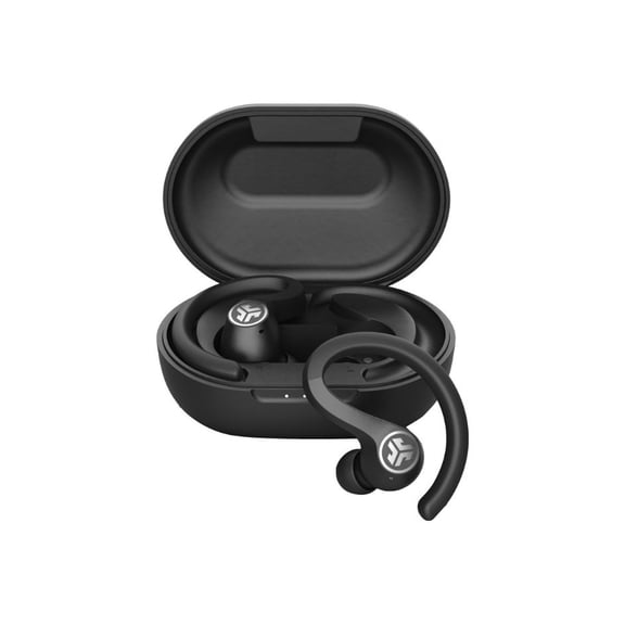 Pre-Owned JLab Audio JBuds Air Sport Bluetooth True Wireless Earbuds with Charging Case, Black, EBJBUDSAIRSPRTRBLK82