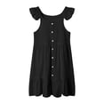 thumbnail image 1 of Ketyyh-chn99 Robe d'Été pour Bébé Fille Robe d'Été Sans Manches à Volants Décontractée Taille 2-3 Ans, Noir, 1 of 4