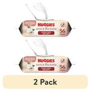 (2 pack) Huggies Sensitive Skincare Baby Wipes with Cocoa & Shea Butter, 1 Flip-Top Pack, 56 Total Count (Select for More)
