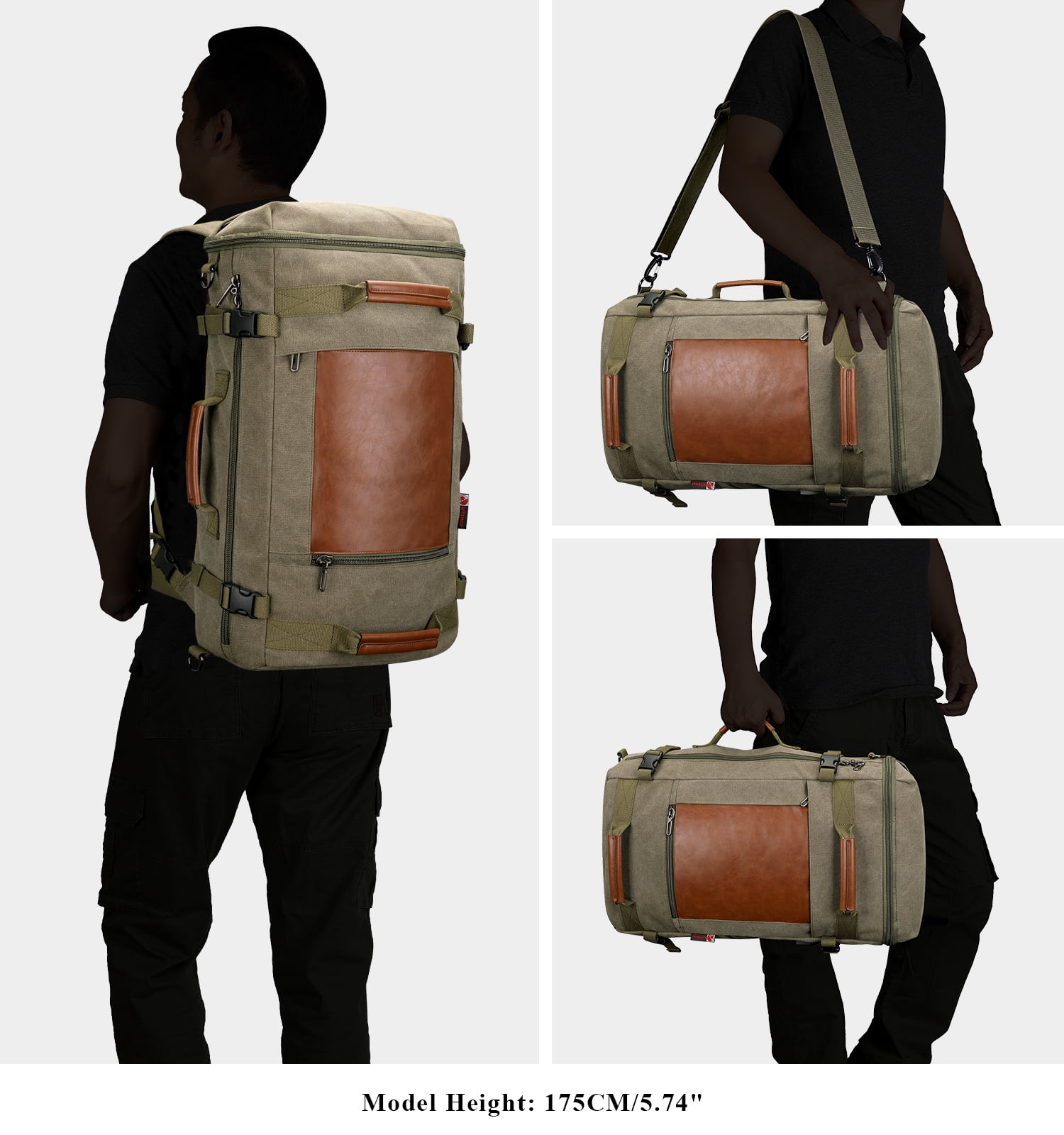 Ecosusi vintage canvas backpack top
