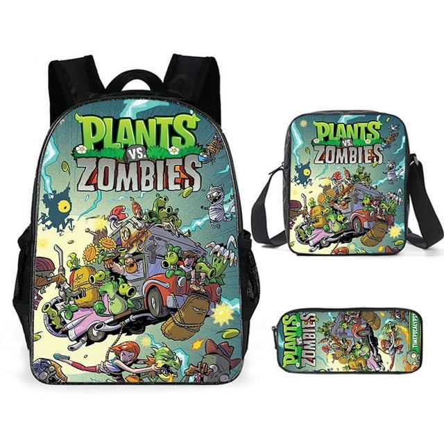 Set de mochilas escolares Plants Zombies de 3 piezas para niños