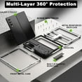 thumbnail image 3 of Compatible Metal Case for Samsung Galaxy Z Fold 4 Case 5G(2022),Military Grade Aluminium Shockproof Hinge Full Body Hard Protective Case for Galaxy Z Fold 4 Phone Case with Kickstand Men Silver, 3 of 14