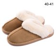 thumbnail image 1 of Pantuflas de invierno para mujer y hombre, cálidas, de piel de cordero, de felpa, suaves y antideslizantes, para interior y exterior, 1 of 5