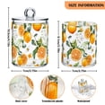 thumbnail image 5 of Yayeee 2 Pack Qtip Holder Bathroom Cotton Swab Canister with Lid Clear Dispenser Set, Orange Watercolor Bees, 5 of 6