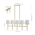 thumbnail image 3 of JONATHAN Y Sophie 38.5" 5-Light Modern Midcentury Iron Linear LED Pendant, Brass Gold, 3 of 8