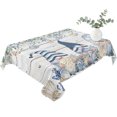 thumbnail image 2 of Coastal Eucalyptus Leaf Table Cloth Waterproof Tablecloths, Ocean Blue Gnomes Starfish Wood Grain Tablecloth Dining Table Cover for Kitchen Party Tabletop Outdoor, Rectangle Tablecloth 60x102 Inch, 2 of 9