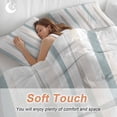 thumbnail image 5 of Teal Beige Brown Bedding 3 Piece Duvet Cover Set Full Size, Modern Oil Painting Striped Abstract Art Soft Microfiber Comforter Cover with Zipper Closure & Pillowcases, FadeResistant Quilt Cover, 5 of 9